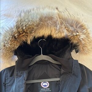 Canada Goose Black Fur-Trimmed Hooded Jacket